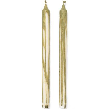 Lumânare pentru cină USCAT 30 cm, set de 2 buc, măsline verde, ferm LIVING