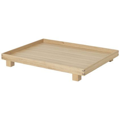Tavă de servire BON 47 x 36 cm, natural, lemn, ferm LIVING