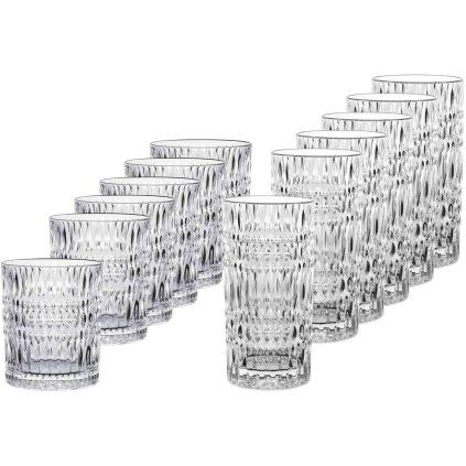 Pahar înalt pentru băuturi ETHNO, cu whisky sticlăes, set de 12 buc, transparent, sticlă, Nachtmann
