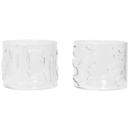 Pahar de apă DOODLE 200 ml, set de 2 buc, transparent, sticlă, ferm LIVING