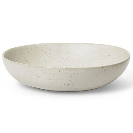Bol de servit FLOW 19,5 cm, alb, gresie, ferm LIVING