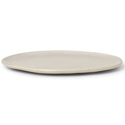 Farfurie pentru cină FLOW 27 cm, alb, gresie, ferm LIVING