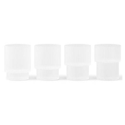 Pahar de apă RIPPLE 200 ml, set de 4 buc, alb, ferm LIVING