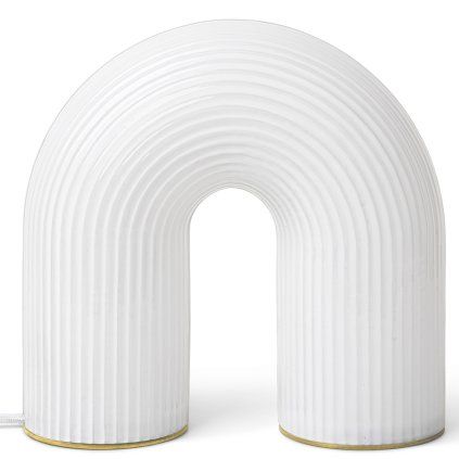 Lampă de masă portabilă VUELTA 22,5 cm, LED, alb, sticlă, ferm LIVING