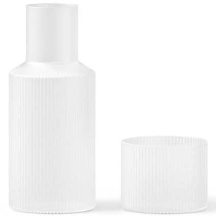 Carafă de apă RIPPLE 500 ml, cu sticlă, alb, sticlă, ferm LIVING