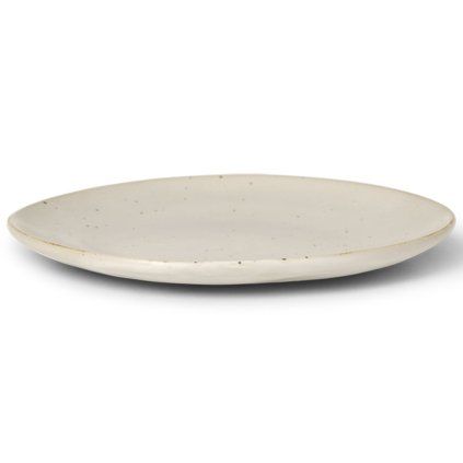 Farfurie pentru desert FLOW 15 cm, alb, gresie, ferm LIVING