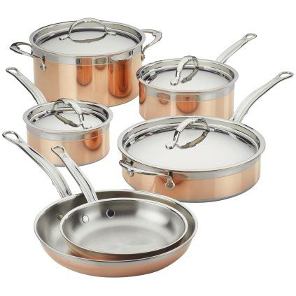 Set de vase pentru gătit COPPERBOND, set de 6 buc, culoarea cuprului, Hestan