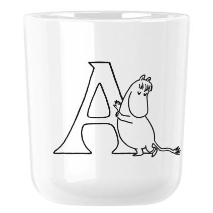 220256 plastovy hrnek moomin abc 200 ml pismeno a bila rig tig