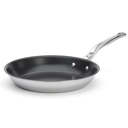 221066 neprilnava panev affinity 28 cm stribrna nerezova ocel de buyer
