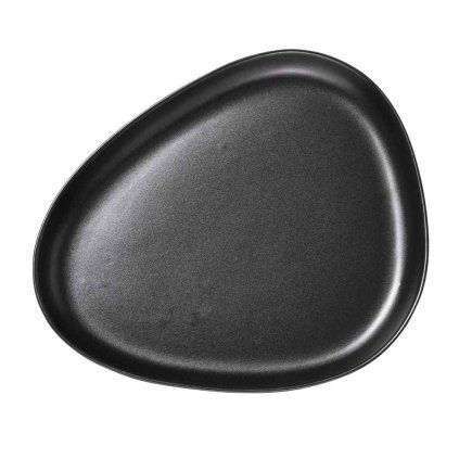 222131 servirovaci talir curve 35 cm cerna kamenina lind dna