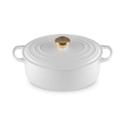 225153 kastrol signature 29 cm 4 7 l ovalny white litina le creuset