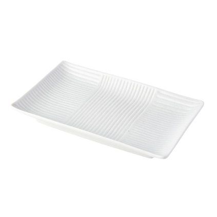 225510 servirovaci talir lines white 21 x 13 cm bila keramika mij