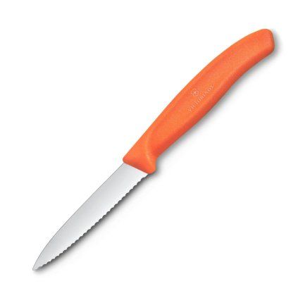 229212 orezavaci nuz swiss classic 8 cm vroubkovany oranzova plast victorinox