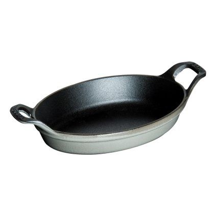 149348 ovalny litinovy mini pekac grafitove sedy 15 cm staub
