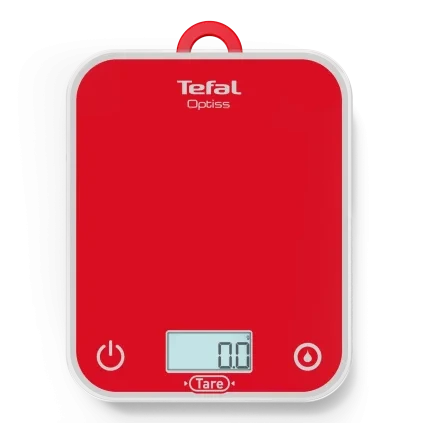 231463 digitalni kuchynska vaha optiss bc50u3v0 cervena tefal