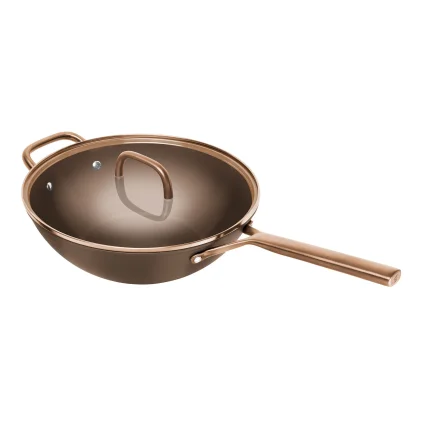 232672 wok milano 30 cm s poklici hneda keramika zwilling