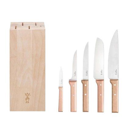 232336 sada nozu s blokem parall le meat sada 6 ks prirodni bukove drevo opinel