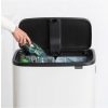 Coș de gunoi cu capac sensibil la atingere BO HI 2 x 30 l, alb, Brabantia