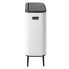Coș de gunoi cu capac sensibil la atingere BO HI 2 x 30 l, alb, Brabantia