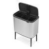 Coș de gunoi sensibil la atingere BO 3 x 11 l, oțel mat, Brabantia