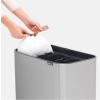 Coș de gunoi sensibil la atingere BO 3 x 11 l, oțel mat, Brabantia