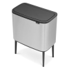 Coș de gunoi sensibil la atingere BO 3 x 11 l, oțel mat, Brabantia