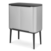 Coș de gunoi sensibil la atingere BO 3 x 11 l, oțel mat, Brabantia