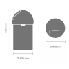 Coș de gunoi PUSH BIN, 60 l, oțel mat, Brabantia