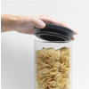 Borcan de depozitare pentru bucătărie 1,1 l, cu capac gri, sticlă, Brabantia
