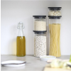 Borcan de depozitare pentru bucătărie 1,1 l, cu capac gri, sticlă, Brabantia