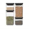 Recipient pentru depozitarea alimentelor TASTY PLUS, set de 4 buc, gri închis, plastic, Brabantia