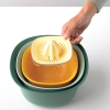 Bol de bucătărie set, 4 buc, cu strecurătoare și storcator de citrice, Brabantia