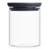 Borcan de depozitare pentru bucătărie 600 ml, stivuibil, sticlă, Brabantia