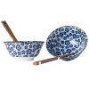 Bol de masă BLUE PLUM , set de 2 buc, 500 ml, cu bețișoare, MIJ