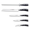 Set bloc de cuțite CLASSIC, 10 buc, cu dispozitiv de honuit cuțit și furculiță pentru carne, negru, Wüsthof