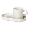 Ceașcă pentru espresso cu suport pentru pahare PILAR, set de 2 buc, 50 ml, crem, Blomus