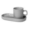 Ceașcă pentru espresso cu farfurioară PILAR, set de 2 buc, gri deschis, Blomus