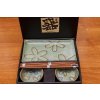 Set de sushi, 6 buc, motiv floral, verde deschis, MIJ