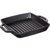 Tigaie grill fontă cu mânere, neagră, 28 x 28 cm Staub