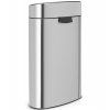 Coș de gunoi cu capac sensibil la atingere TOUCH BIN NEW 23 + 10 l, oțel mat, Brabantia