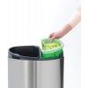 Coș de gunoi cu capac sensibil la atingere TOUCH BIN NEW 23 + 10 l, oțel mat, Brabantia