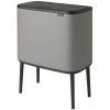 Coș de gunoi cu capac sensibil la atingere BO TOUCH BIN, 3 x 11 l, gri mineral, Brabantia