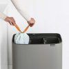 Coș de gunoi cu capac sensibil la atingere BO TOUCH BIN, 3 x 11 l, gri mineral, Brabantia
