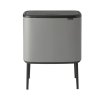 Coș de gunoi cu capac sensibil la atingere BO TOUCH BIN, 3 x 11 l, gri mineral, Brabantia