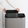 Coș de gunoi cu atingere BO TOUCH BIN 11 + 23 l, gri mineral, Brabantia