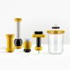Borcan de depozitare pentru bucătărie 100 COLLECTION, 1 l, galben, sticlă, Alessi
