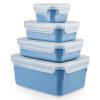 Borcan de depozitare pentru bucătărie MASTER SEAL COLOUR EDITION N1030810 , set de 4 buc, albastru, plastic, Tefal