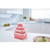 Borcan de depozitare pentru bucătărie MASTER SEAL COLOUR EDITION N1030910 , set de 4 buc, roșu coral, plastic, Tefal