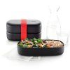 Cutie pentru prânz LUNCHBOX TO GO, 1 l, cu tacâmuri, negru, Lékué