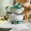 Set boluri de bucătărie cu strecurătoare și cupe de măsurat NEST 40112, 9 buc, c, gri / verde, Joseph Joseph